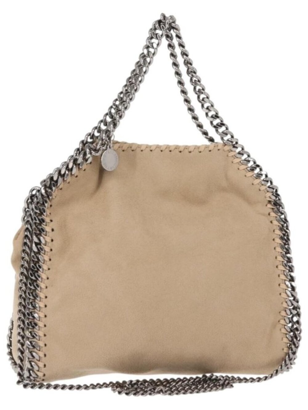 Authentic Stella MacCartney Falabella Chain Bag polyester Beige Silver 371223